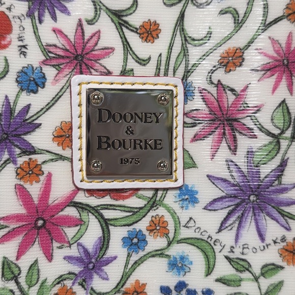 Dooney Bourke Botanical Floral Flowers Large East West Shopper Tote Bag Purse - Picture 4 of 16